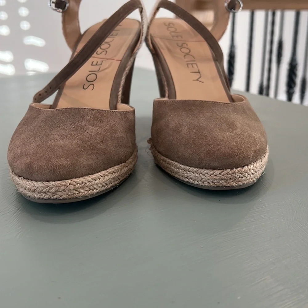 Sole Society Tan Suede Espadrille Wedges - Picture 5 of 5